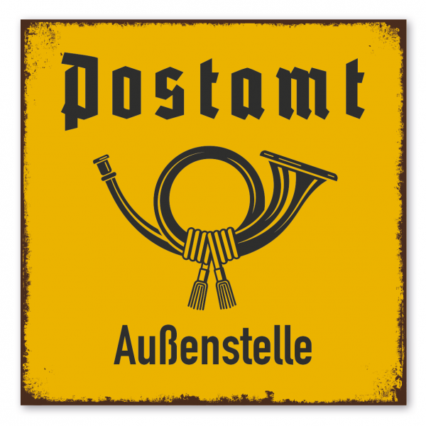 Retroschild / Vintage-Schild Postamt Außenstelle - Postschild