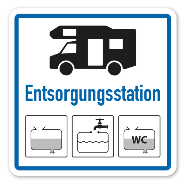 Schild Entsorgungsstation für Wohnmobile