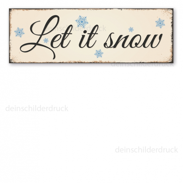 Retro Schild Let it snow