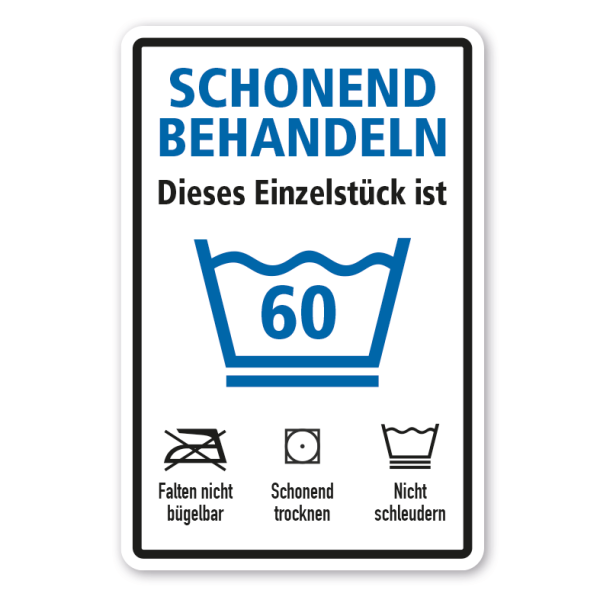 Geburtstagsschild Schonend behandeln - Dieses Einzelstück ist - mit Ihrer Zahl und Wunschtext - Variante 01 – FUN-G-71