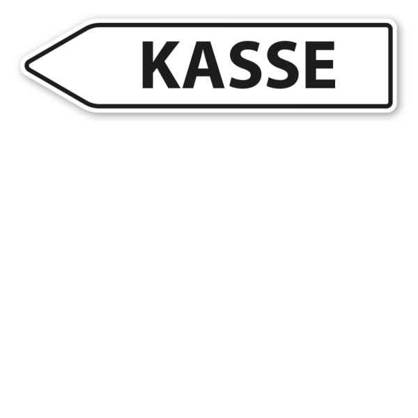 Pfeilschild / Pfeilwegweiser Kasse