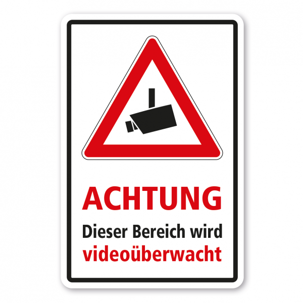 Betriebsschild Achtung - Dieser Bereich wird videoüberwacht - Kombi