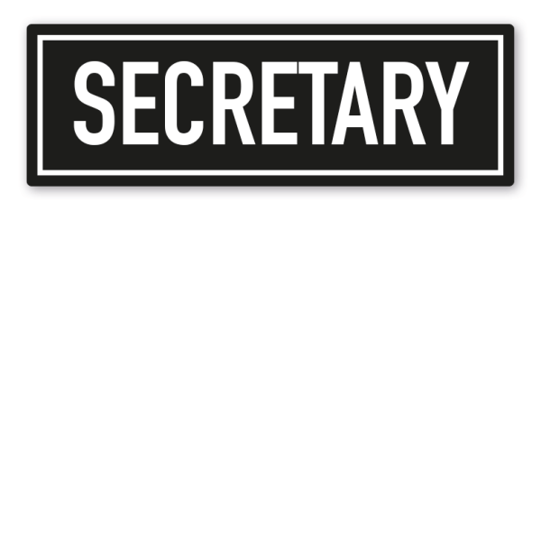 Schild für Motorradclubs - Rang - Titel Secretary