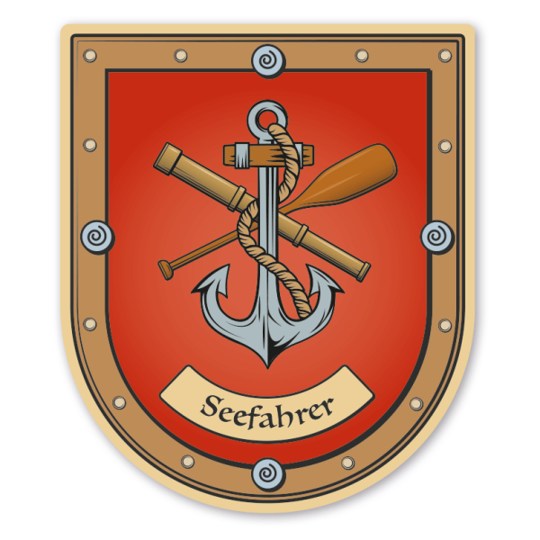 Maibaumschild / Zunftwappen Seefahrer - mit Zunftnamen oder Ihrem Wunschtext - Wappen B