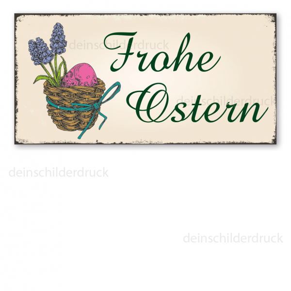 Retro Schild Frohe Ostern 02