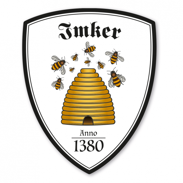 Maibaumschild / Zunftwappen Imker mit Zunftnamen, Gründungsjahr oder Ihrem Wunschtext - Wappen W