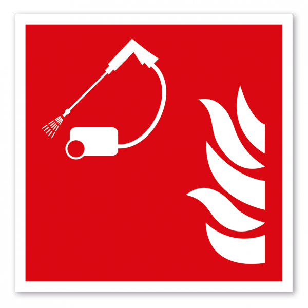 Brandschutzzeichen Mittel und Geräte zur Brandbekaempfung - Hochdruckgerät