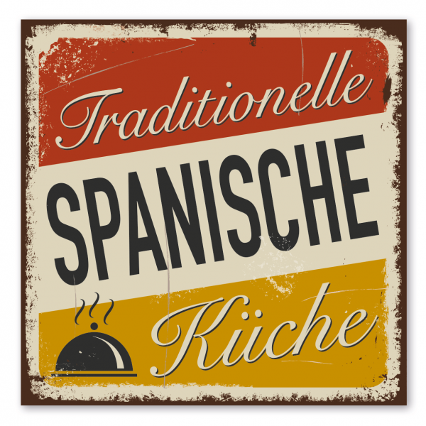 Retroschild / Vintage-Gastronomieschild Traditionelle spanische Küche