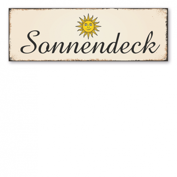 Retroschild / Vintage-Schild Sonnendeck