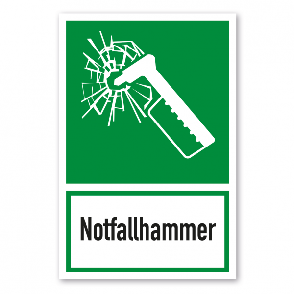 Rettungsschild Notfallhammer - Kombi - ISO 7010 - E0125-K