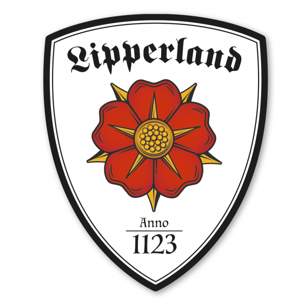 Maibaumschild / Zunftwappen Lipperland - Lippische Rose - Kreis Lippe mit Zunftnamen, Gründungsjahr oder Ihrem Wunschtext - Wappen W