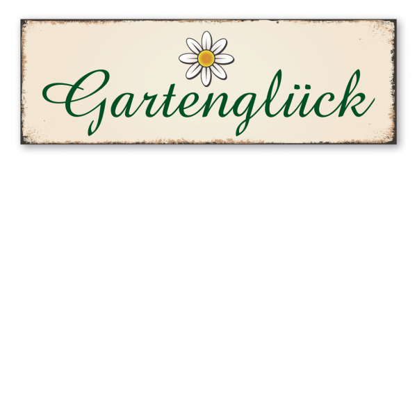 Retroschild / Vintage-Schild Gartenglück