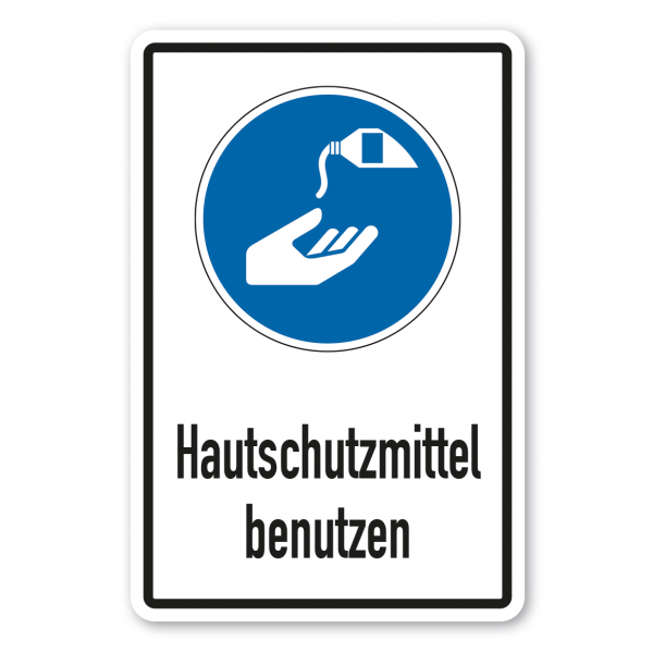 Gebotsschild Hautschutzmittel benutzen - Kombi – ISO 7010 - M022-K