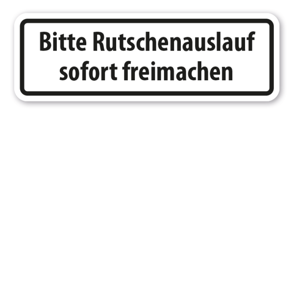 Schild Bitte Rutschenauslauf sofort freimachen