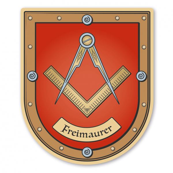 Maibaumschild / Wappenschild Freimaurer - mit Namen oder Ihrem Wunschtext - Wappen B