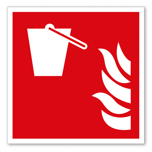 Brandschutzzeichen Mittel und Geräte zur Brandbekaempfung - Eimer