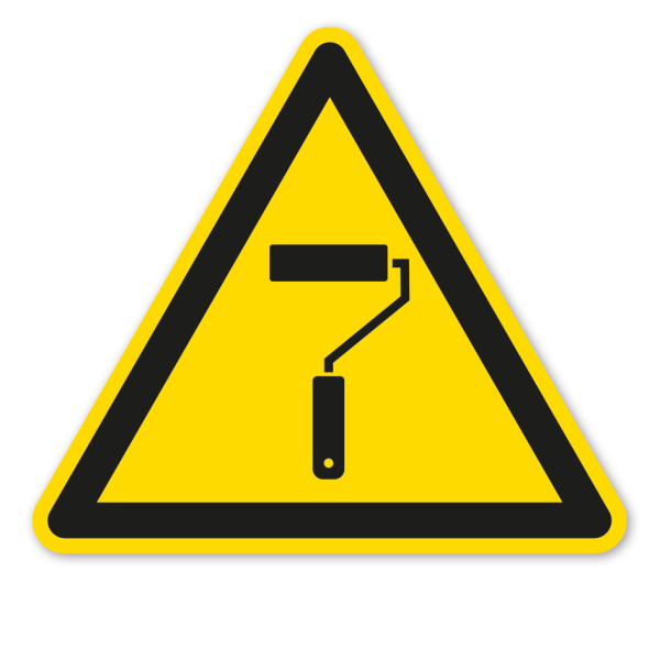 Warnzeichen Warnung Frisch gestrichen - lackiert – Rolle