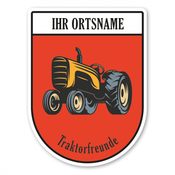 Maibaumschild Traktorfreunde mit Ortsnamen oder Ihrem Wunschtext - Wappen BL