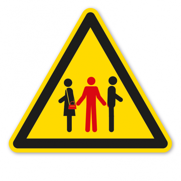 Warnzeichen Warnung vor Taschendieben