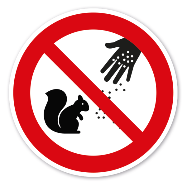 Verbotszeichen Das Füttern von Eichhörnchen ist verboten
