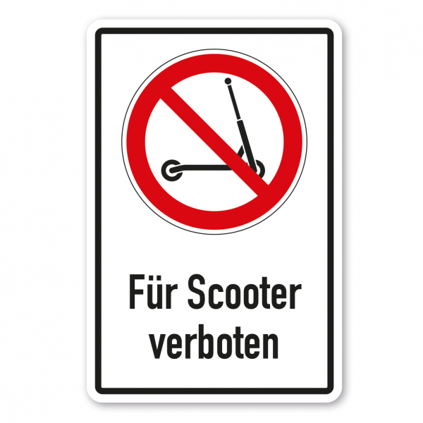 Verbotsschild Für Scooter verboten - Kombi