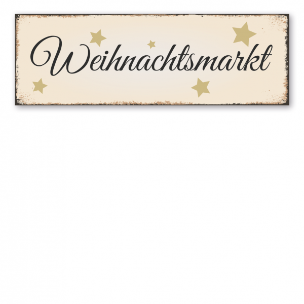 Schild für Weihnachtsmärkte Weihnachtsmarkt in Retro-Ausführung
