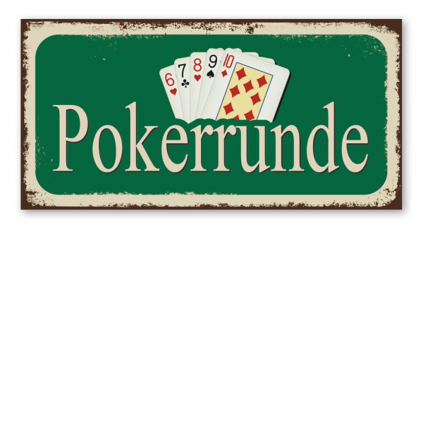 Retroschild / Vintage-Schild Pokerrunde