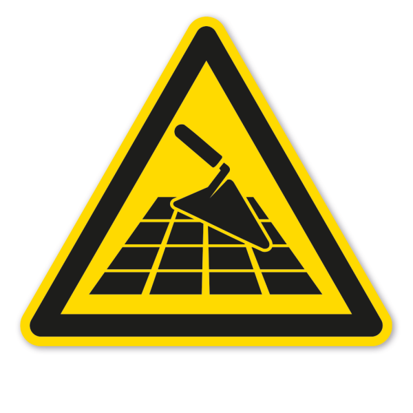 Warnzeichen Warnung Frisch verlegte Fliesen - Frisch verlegter Bodenbelag