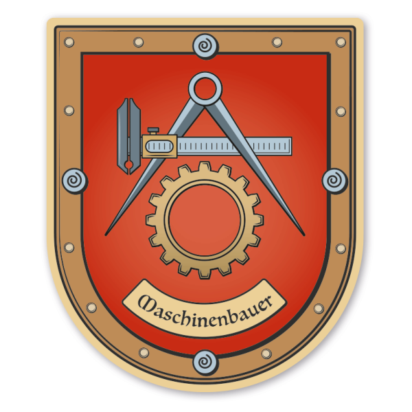 Maibaumschild / Zunftwappen Maschinenbauer - mit Zunftnamen oder Ihrem Wunschtext - Wappen B
