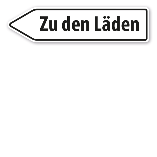 Pfeilschild / Pfeilwegweiser Zu den Läden
