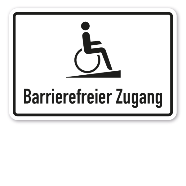 Betriebsschild Barrierefreier Zugang in 5 Varianten - mit Behindertensymbol