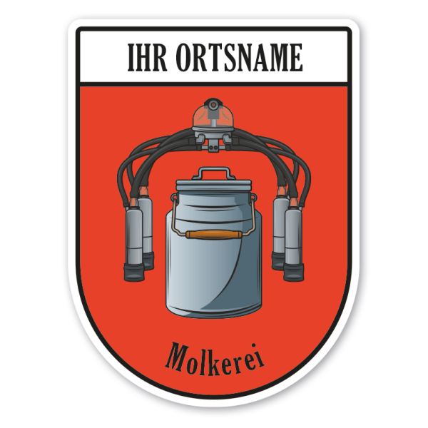 Maibaumschild / Zunftwappen Molkerei - Meierei mit Zunftnamen, Ortsnamen oder Ihrem Wunschtext - Wappen BL