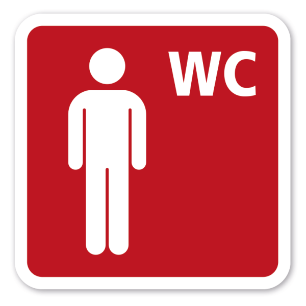 Toilettenschild WC - mit Symbol Herren - Männer - 4 Farbvarianten