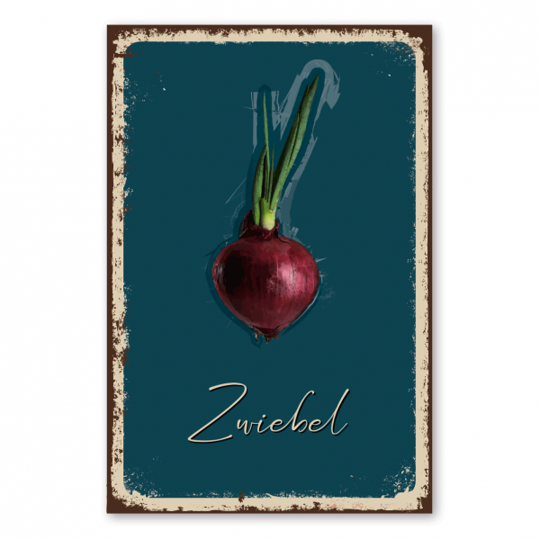 Retroschild / Vintage-Schild Zwiebel