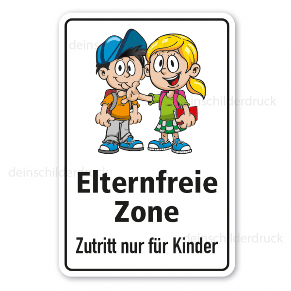 Schild Elternfreie Zone - Zutritt nur für Kinder - Schilderserie SP-01
