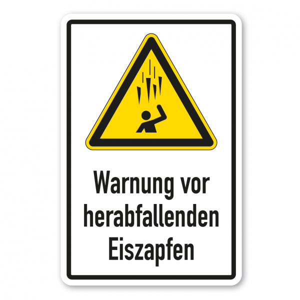 Warnschild Warnung vor herabfallenden Eiszapfen - Kombi - ISO 7010 - W0039-K