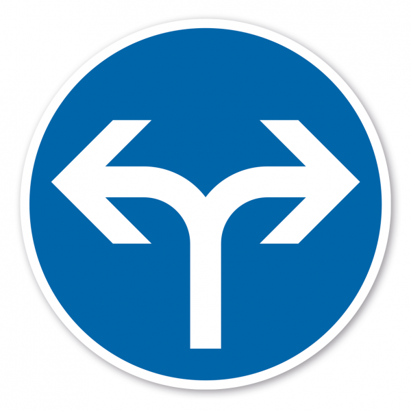 Verkehrsschild Vorgeschriebene Fahrtrichtung rechts und links – VZ 214-30