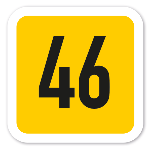 Individuelle Nummerierungs-Schilder in neun Farben zur Kennzeichnung von Stellplätzen, Parkplätzen, Kellerräumen u.a. – quadratisch