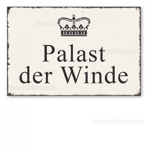 Retro Schild Palast der Winde