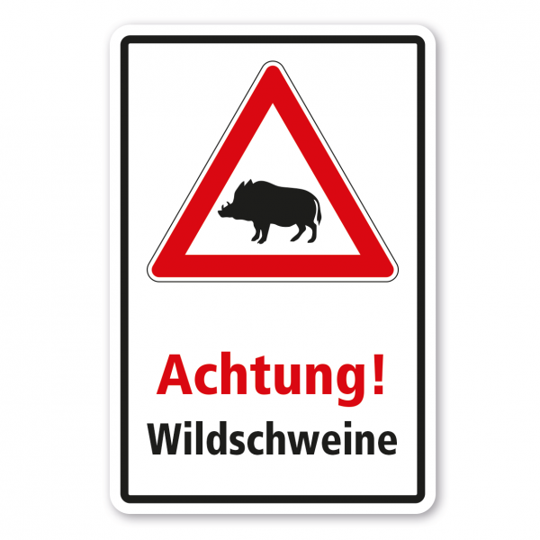 Hinweisschild Achtung Wildschweine - Kombi