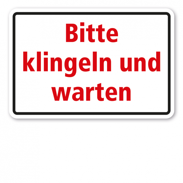 Schild Bitte klingeln und warten