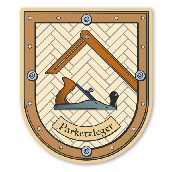 Maibaumschild / Zunftwappen Parkettleger - mit Bezeichnung oder Ihrem Wunschtext - Wappen B