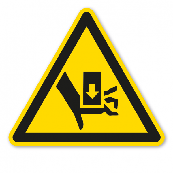 Warnzeichen Warnung vor Quetschgefahr durch Einpresswerkzeug