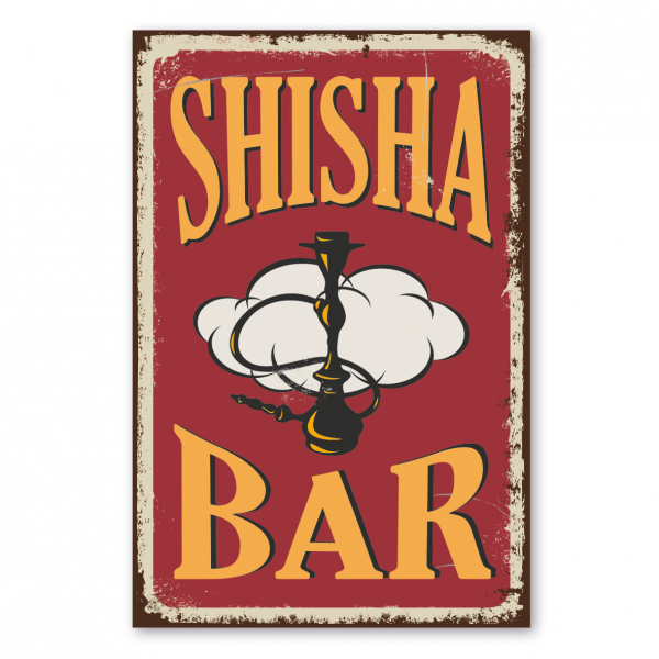 Retroschild / Vintage-Schild Shisha Bar