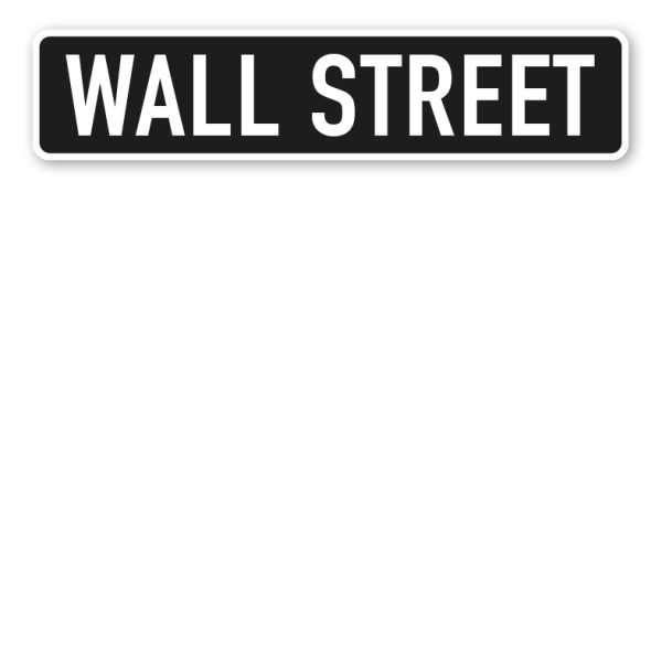 Straßenschild Wall Street in US - Optik