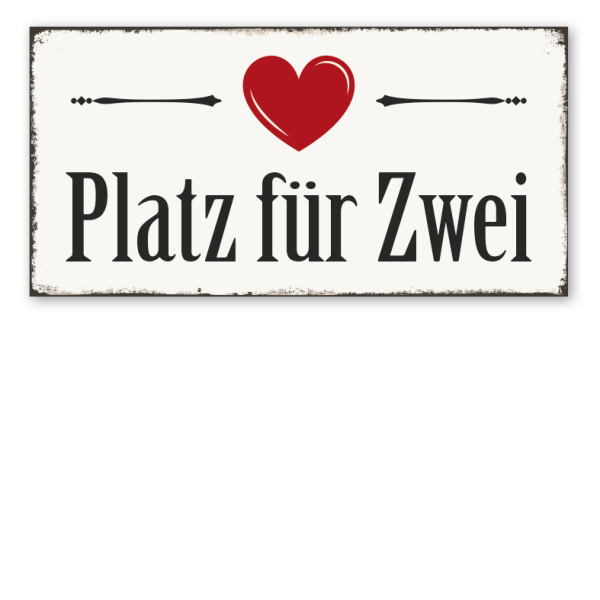 Retro Schild Platz für Zwei