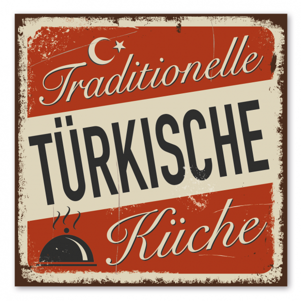 Retroschild / Vintage-Gastronomieschild Traditionelle Türkische Küche