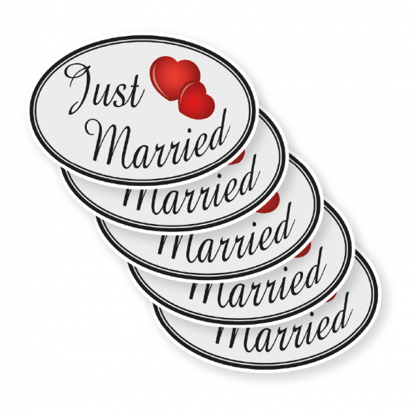Magnetisches Formstück Just Married zur Dekoration von Hochzeitsfahrzeugen
