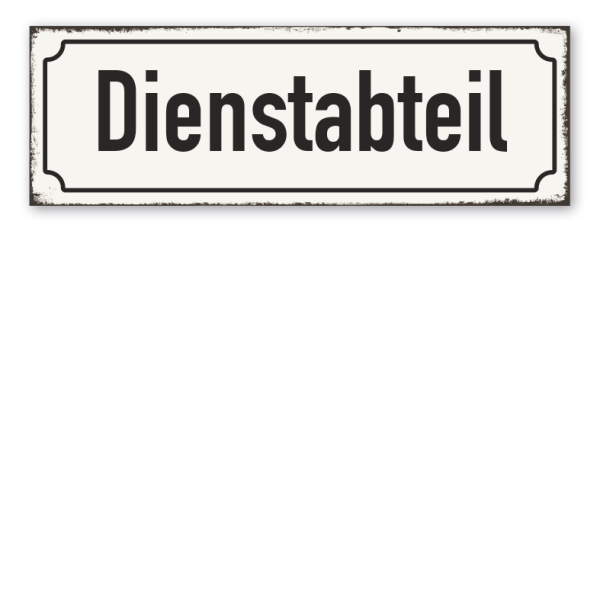 Retroschild / Vintage-Schild Dienstabteil - Zugschild