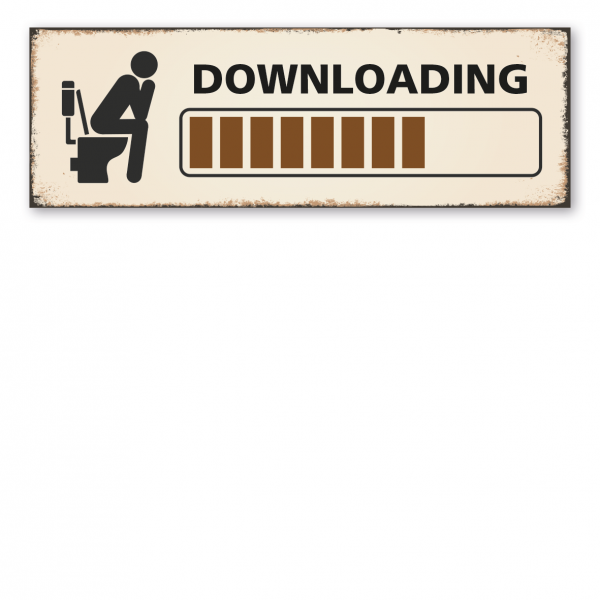 Retroschild / Vintage-Schild Downloading – Toilettenschild